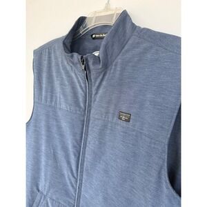 Travis Mathew Full Zip Golf Vest Flying Horse North Logo Large Heathered Blue